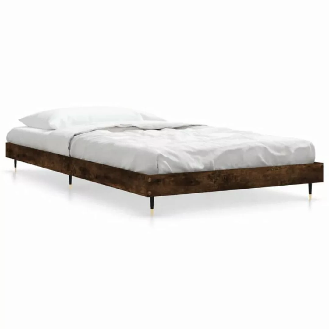 furnicato Bett Bettgestell Räuchereiche 90x200 cm Holzwerkstoff günstig online kaufen