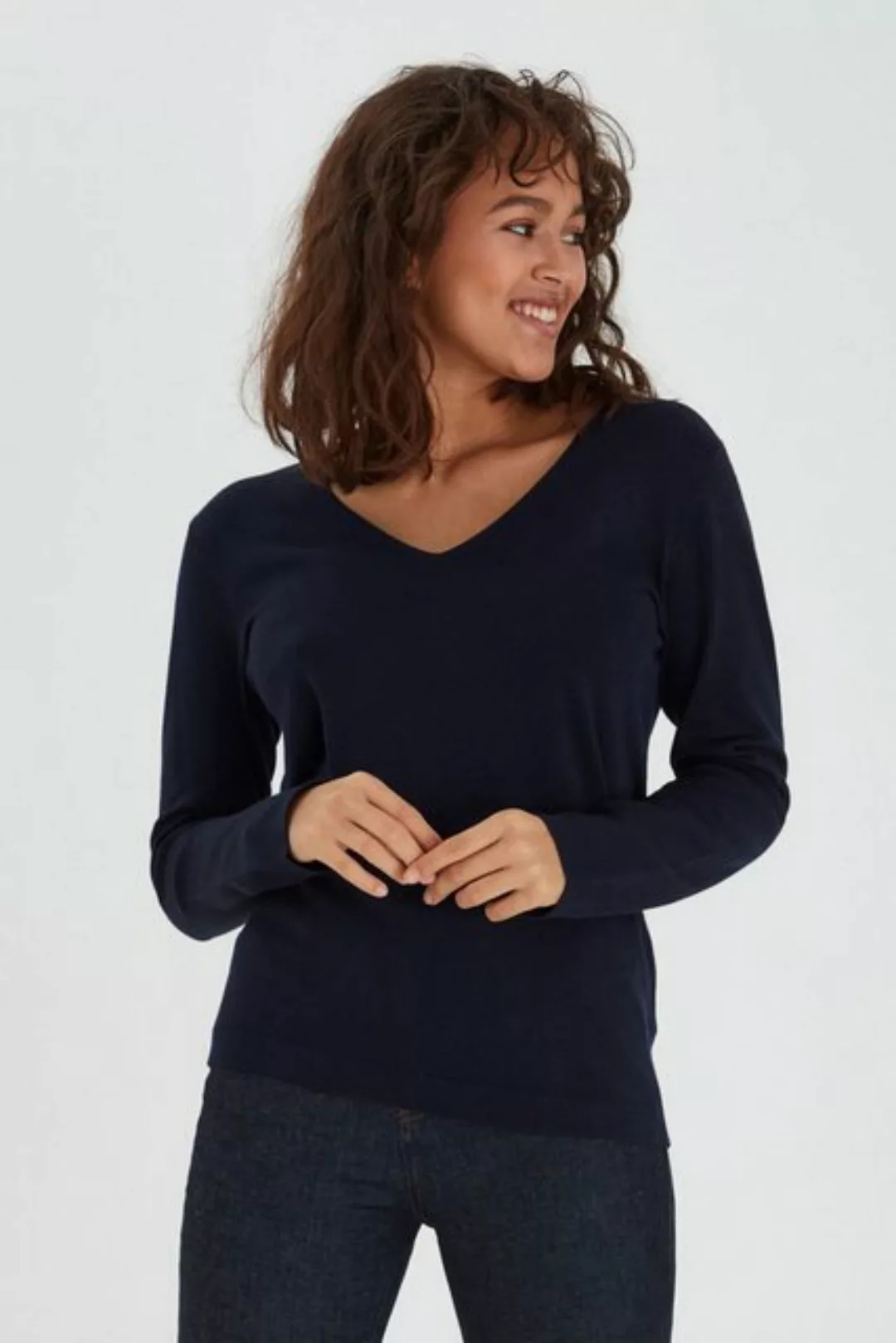 Pulz Jeans Strickpullover PZSARA - 50204127 Femininer Pullover mit V-Aussch günstig online kaufen