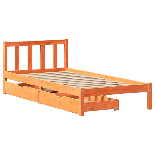 vidaXL Bett Massivholzbett ohne Matratze Wachsbraun 75x190 cm Kiefernholz günstig online kaufen