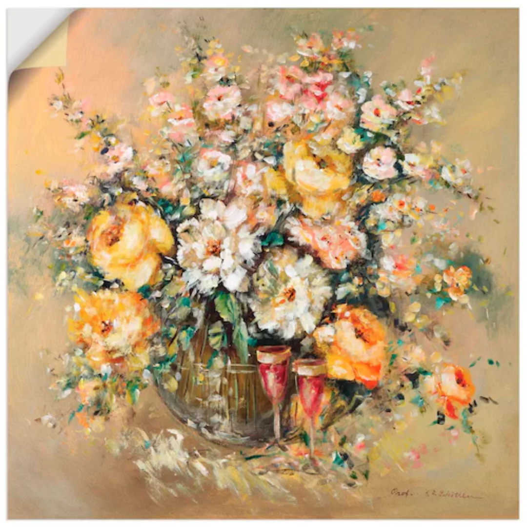 Artland Wandbild "Blumen und Spirituosen", Blumen, (1 St.) günstig online kaufen