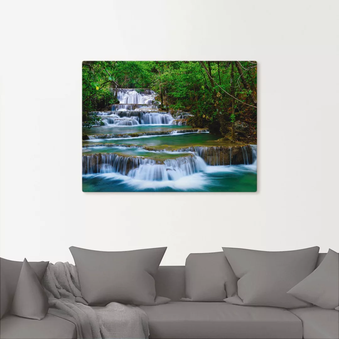 Artland Wandbild »Tiefen Wald Wasserfall«, Gewässer, (1 St.), als Leinwandb günstig online kaufen