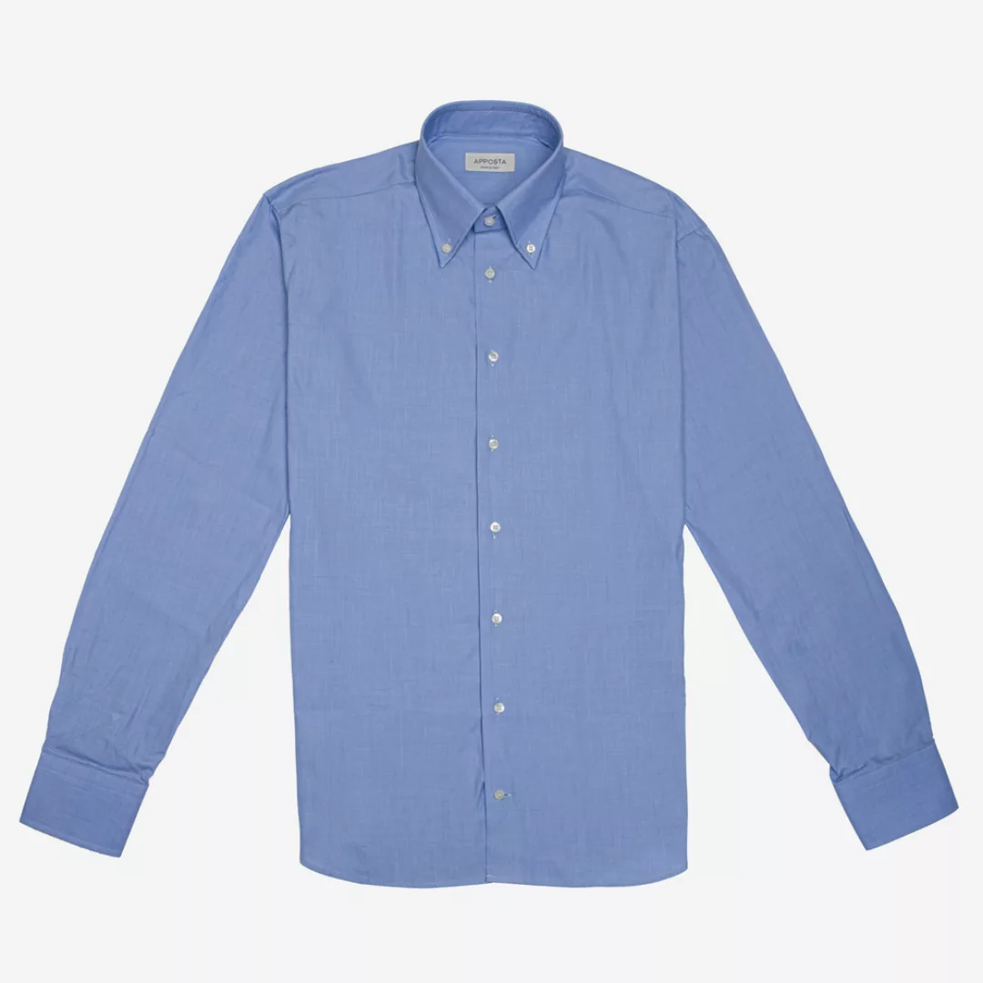 Hemd  einfarbig  hellblau 100% reine baumwolle fil-à-fil doppelt gezwirnt, günstig online kaufen