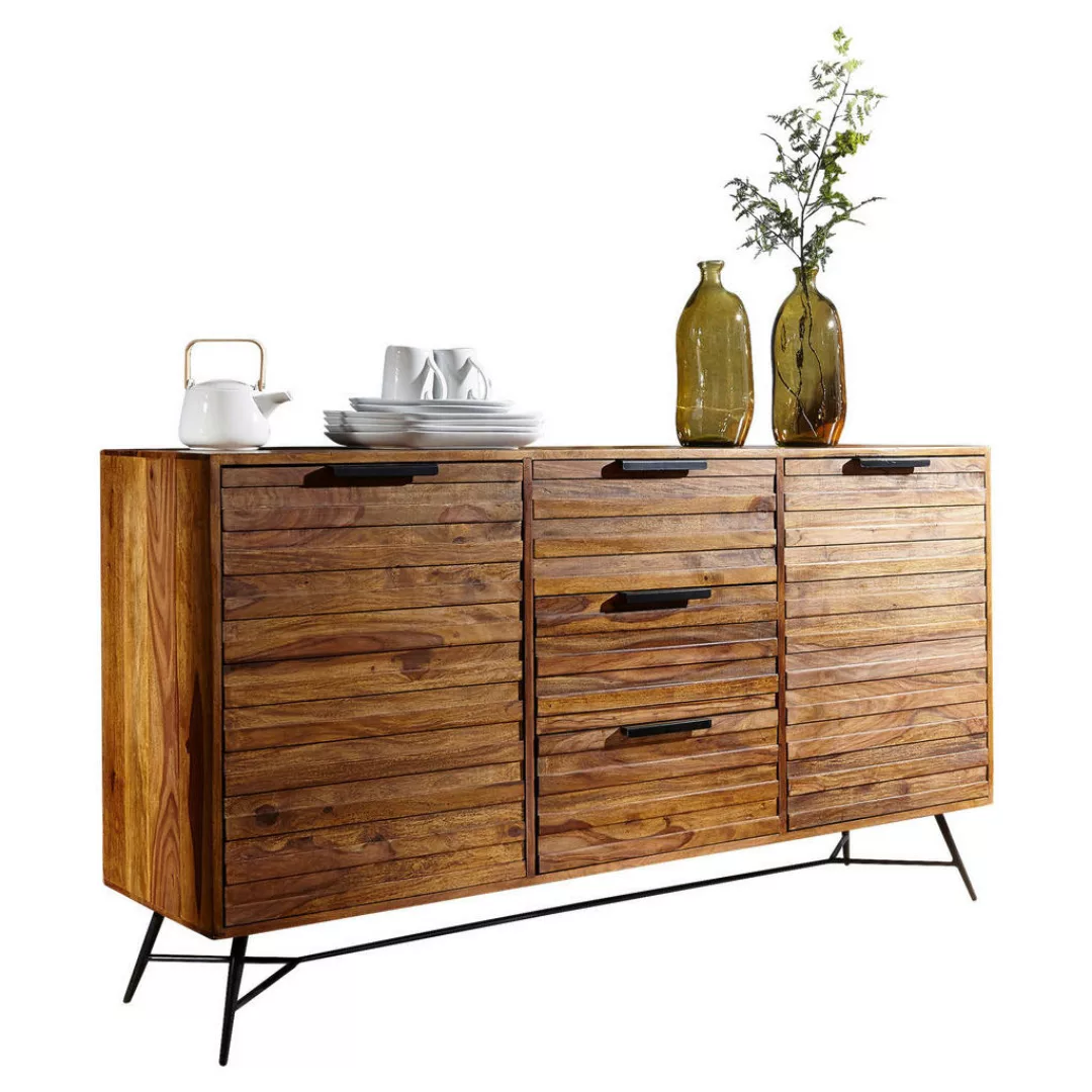 Sideboard natur schwarz B/H/T: ca. 160x88x40 cm günstig online kaufen