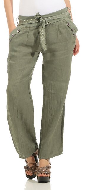 Mississhop Leinenhose Damen 100 % Leinen Freizeithose M.269 günstig online kaufen