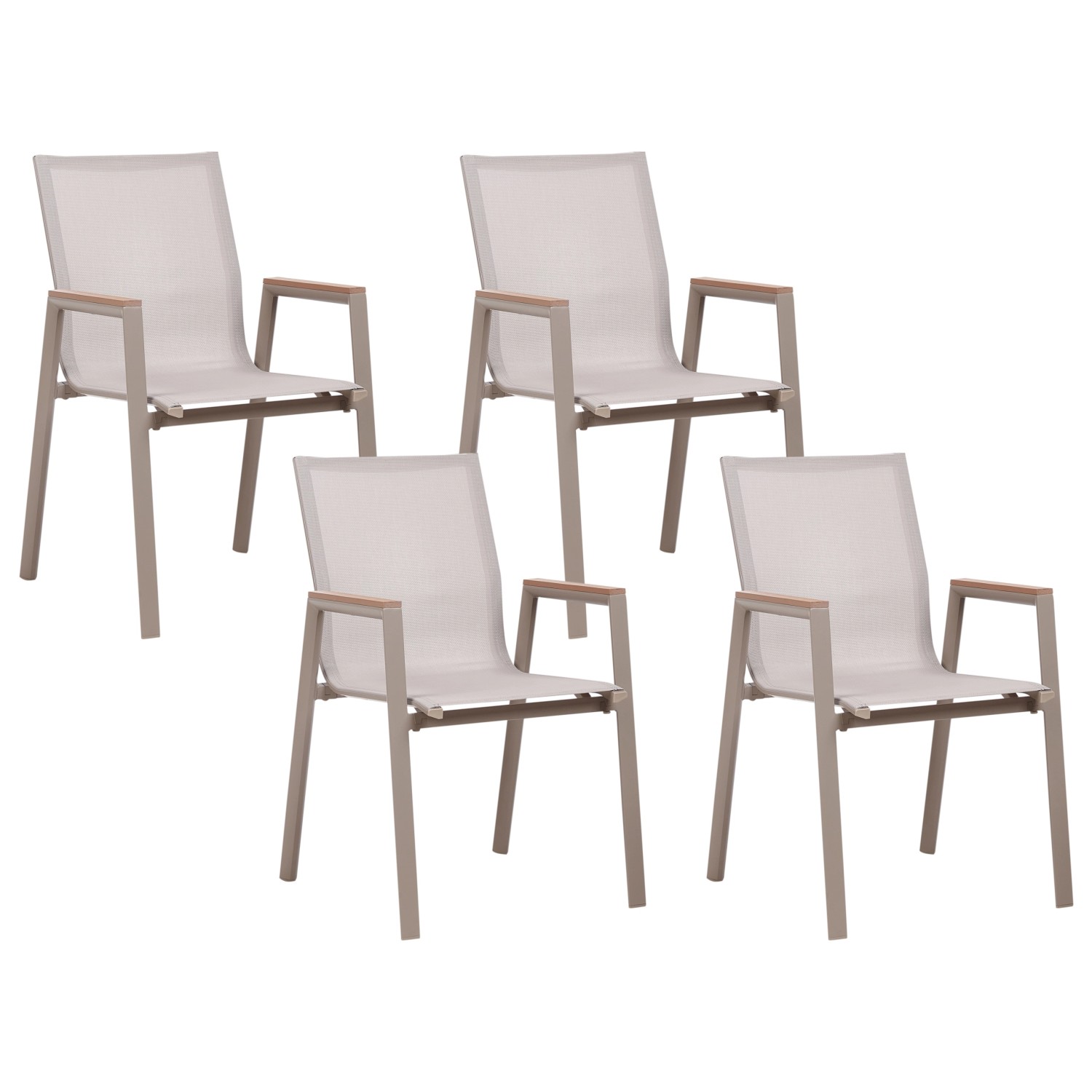 Beliani Gartenstuhl Heller Holzfarbton Grau 56x56x90 günstig online kaufen