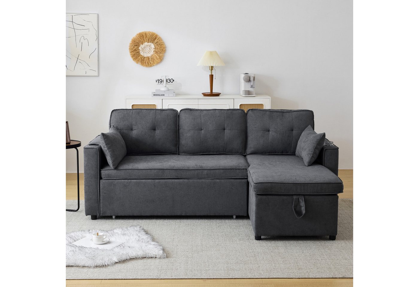 OKWISH Sofa Schlafsofa Loungesofa Küchensofa Kindersofa mit Schlaffunktion, günstig online kaufen