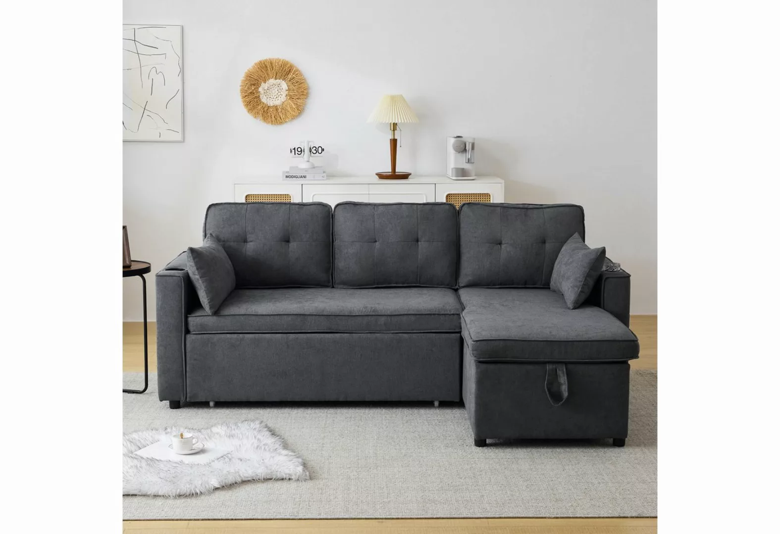 MODFU Sofa Funktionsbett,Stauraumbett,Schlafsofa, modernes Wohnen Schlafsof günstig online kaufen