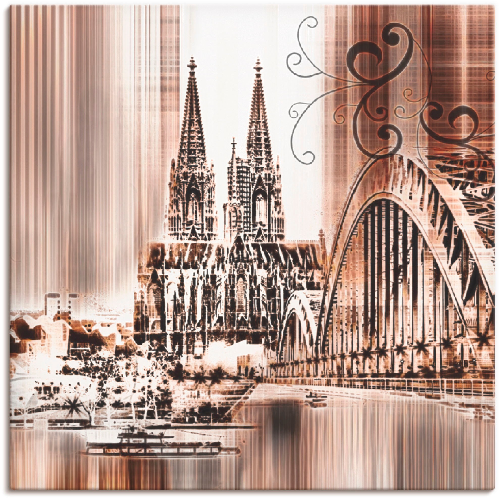Artland Wandbild "Köln Skyline Collage VI", Architektonische Elemente, (1 S günstig online kaufen