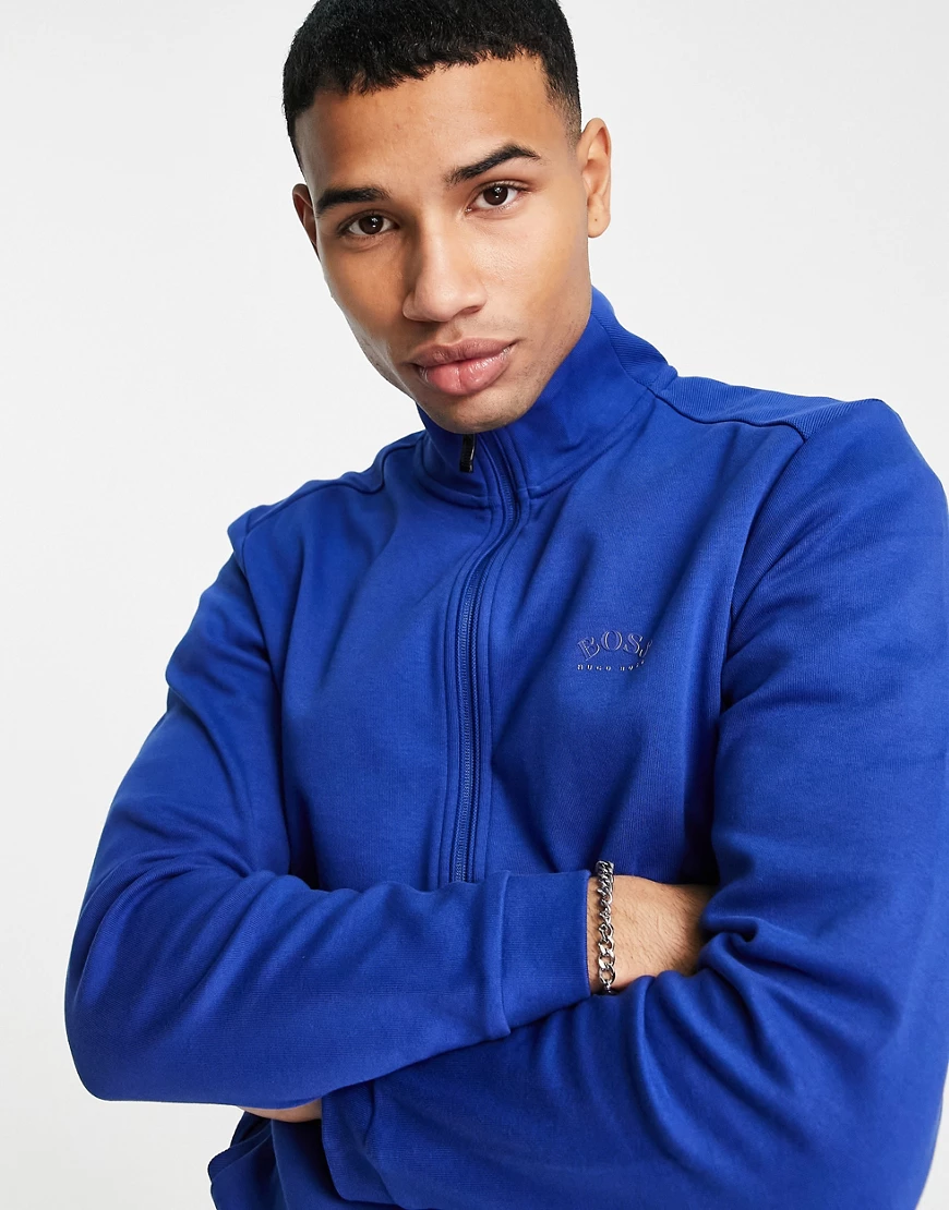 BOSS Athleisure – Skaz – Sweatshirt-Jacke mit Reißverschluss-Blau günstig online kaufen