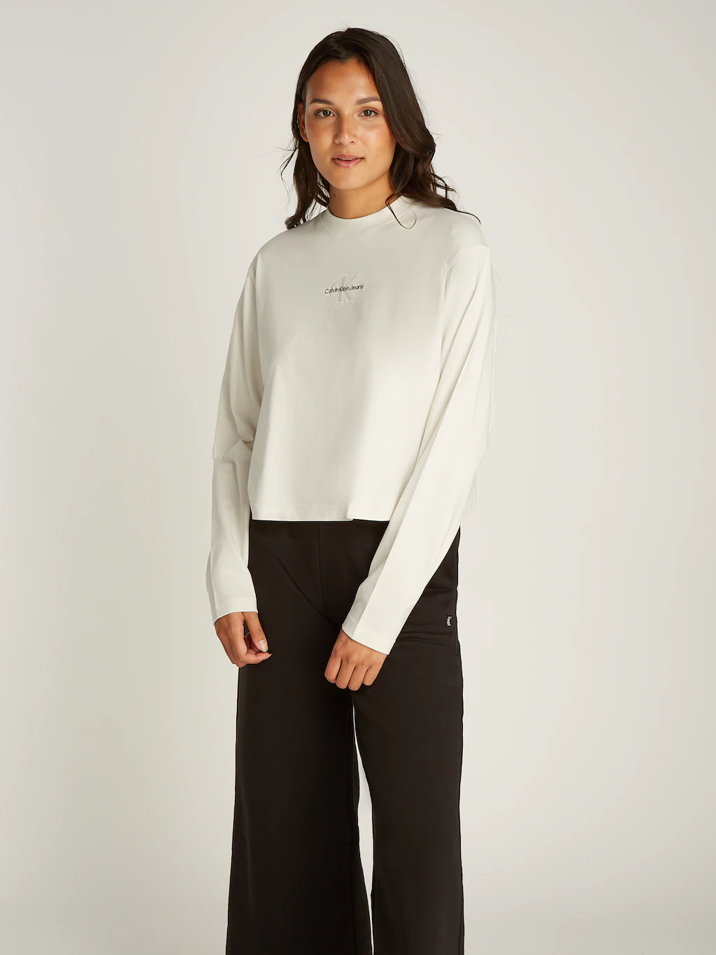 Calvin Klein Jeans Langarmshirt MONOLOGO LOOSE LS TEE mit Logostickerei günstig online kaufen