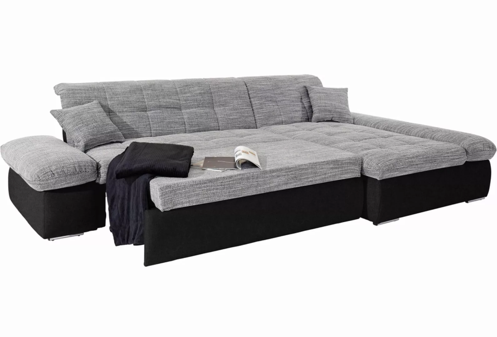 DOMO collection Ecksofa "NMoric incl. Zierkissen B/T/H: 273/216/80 cm L-For günstig online kaufen