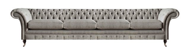 JVmoebel 4-Sitzer Hellgraues Chesterfield Polstersofa Designer 4-Sitzer Tex günstig online kaufen