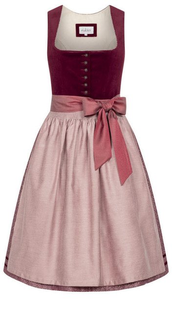 Nübler Trachtenkleid Midi Dirndl Emmi in Beere von Nübler günstig online kaufen