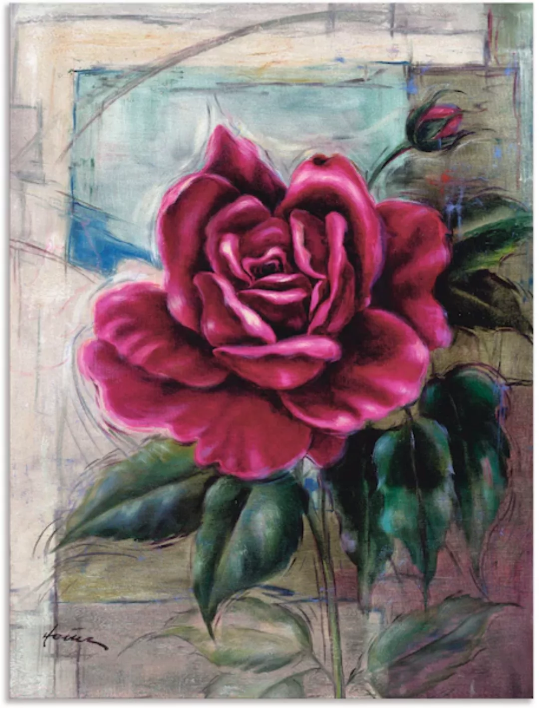 Artland Wandbild "Rose II", Blumen, (1 St.), als Alubild, Outdoorbild, Lein günstig online kaufen