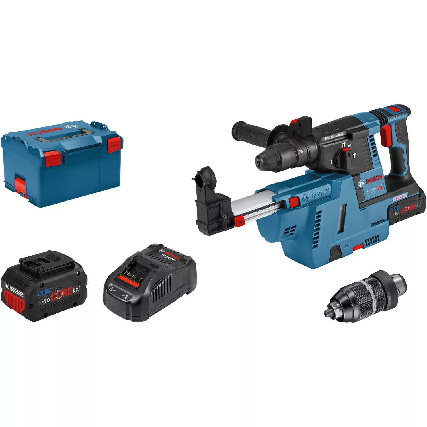 Bosch Professional Akku-Bohrhammer GBH 18V-26 mit 2x 5.5 Ah Akkus in L-Boxx günstig online kaufen