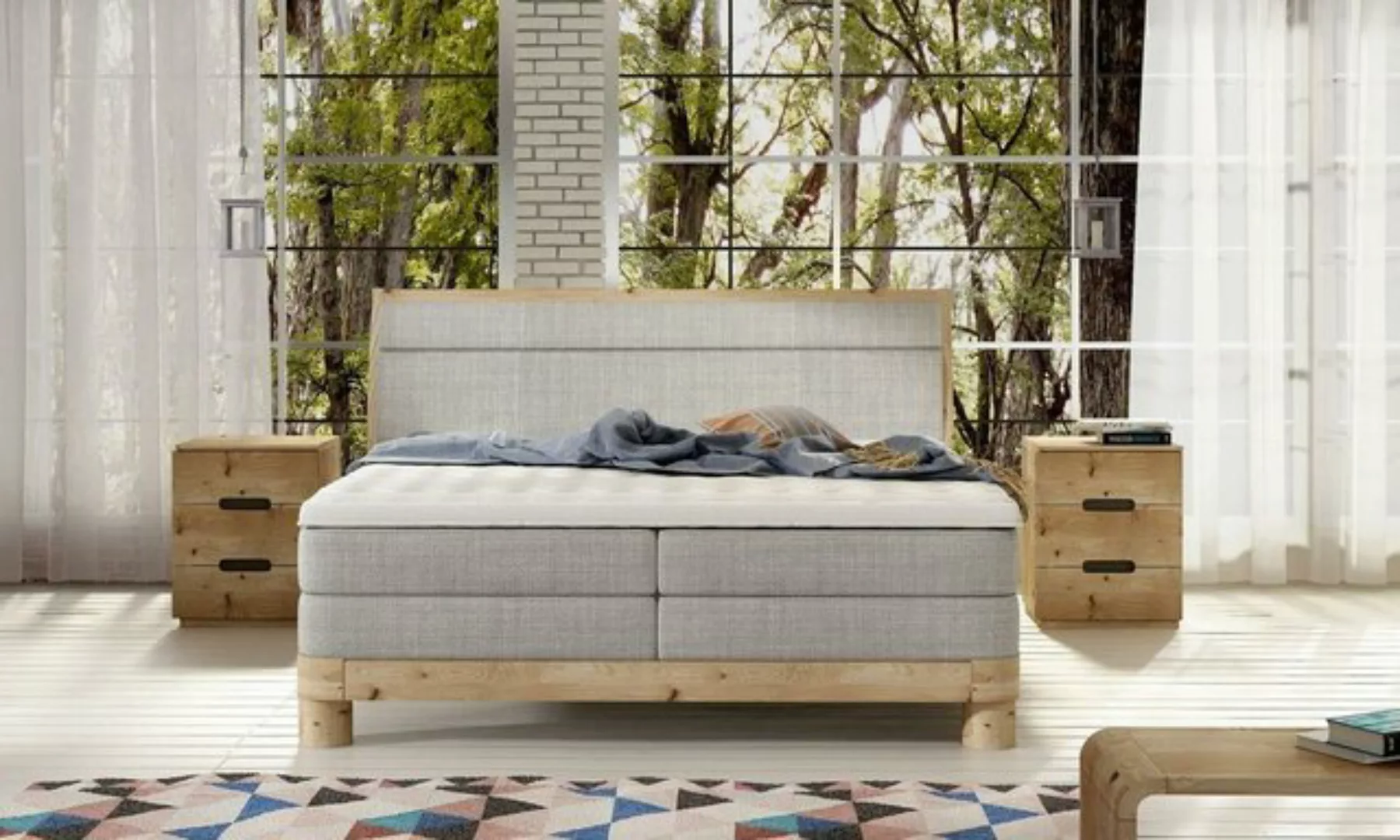 JVmoebel Bett, Moderne Luxus Betten Polster Leder Textil Boxspringbett Schl günstig online kaufen