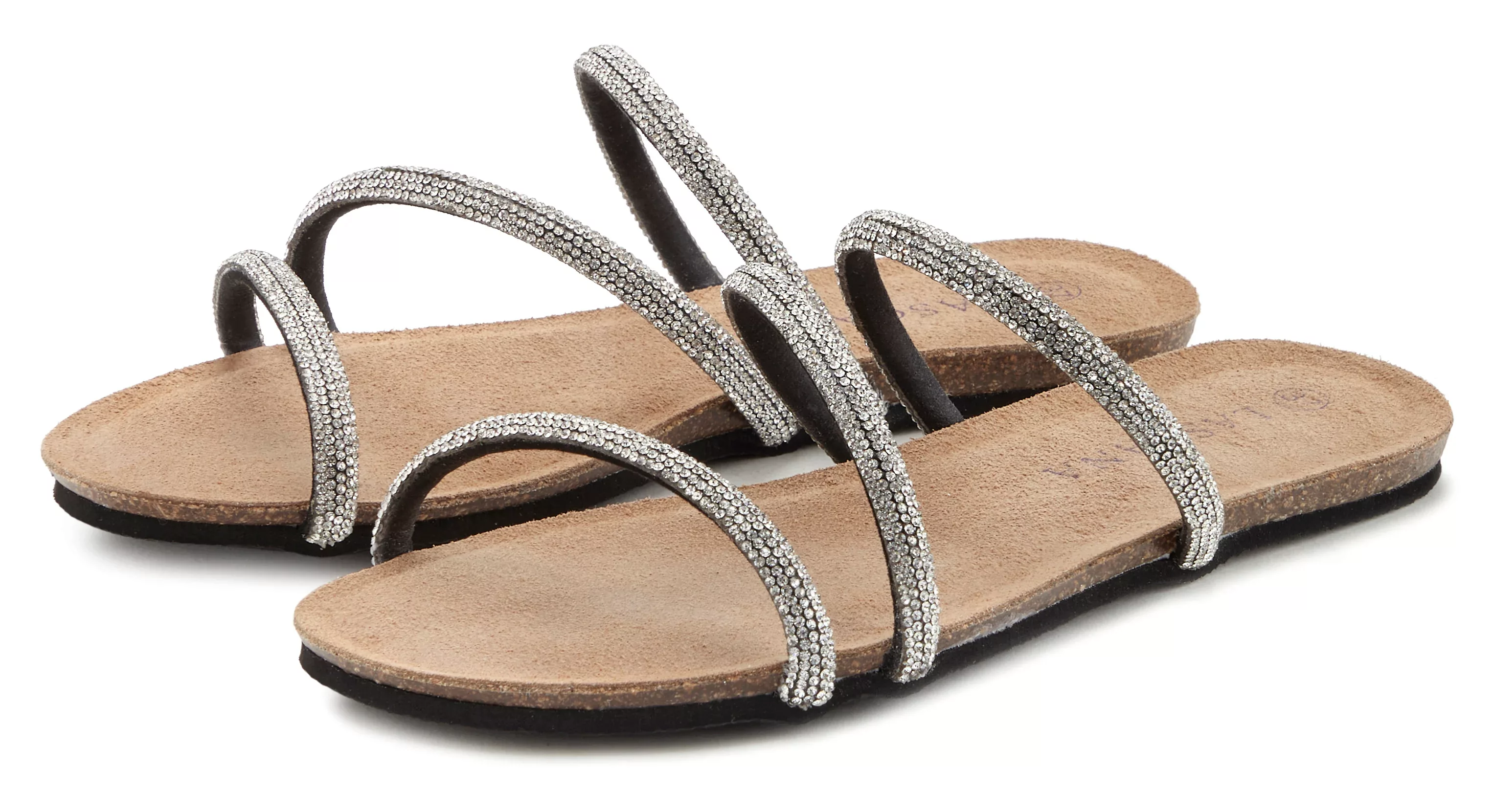 LASCANA Pantolette "Sandale,", Mule, offener Schuh, hochwertiges Korkfußbet günstig online kaufen