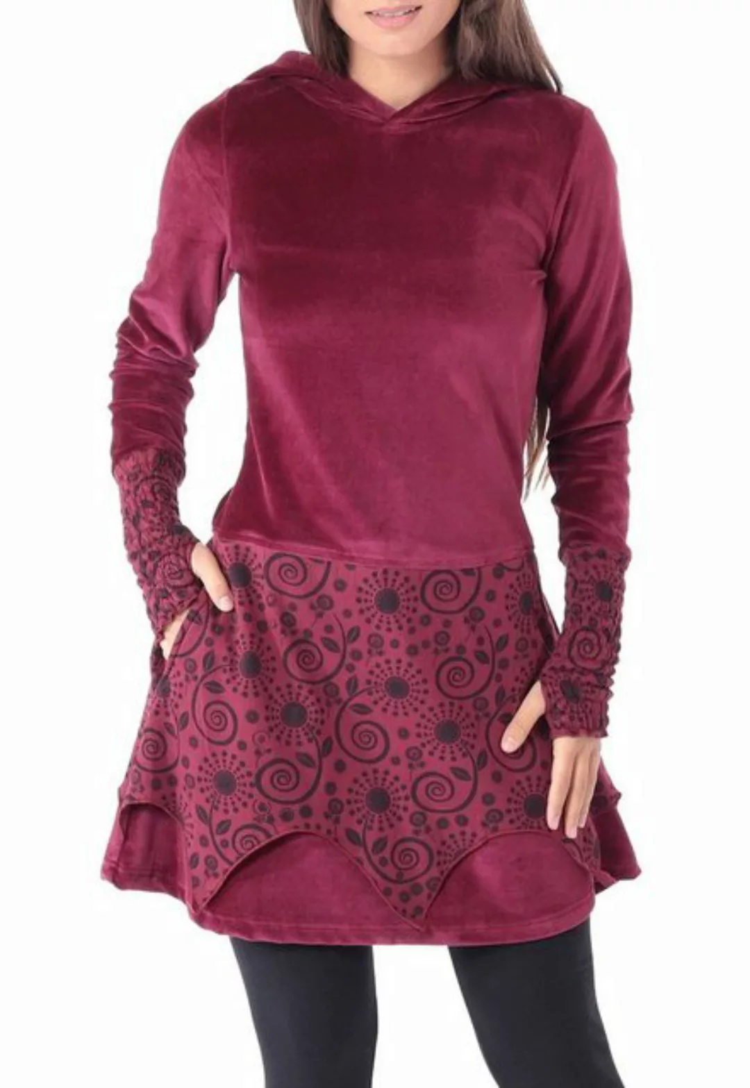 PUREWONDER Zipfelkleid Elfenkleid aus Samt mit Zipfelkapuze Überrock günstig online kaufen