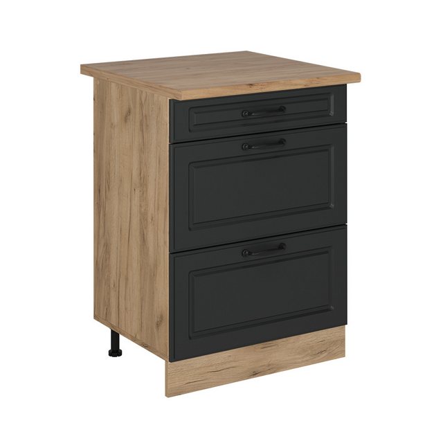 Vicco Unterschrank R-Line, Anthrazit Landhaus/Goldkraft Eiche, 60 cm mit Sc günstig online kaufen