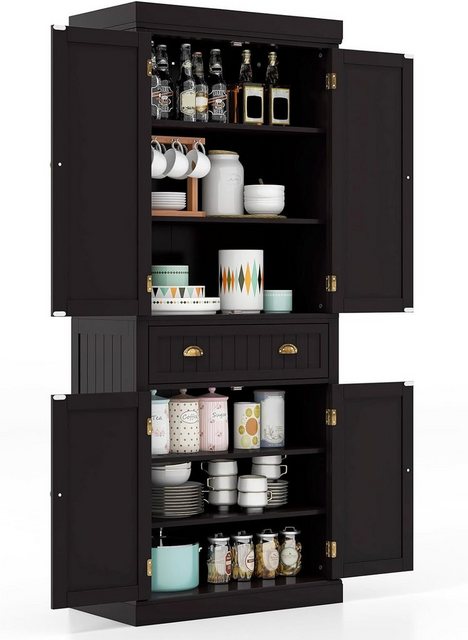 KOMFOTTEU Buffet Küchenschrank mit 4 Türen, 76 x 40 x 183cm günstig online kaufen