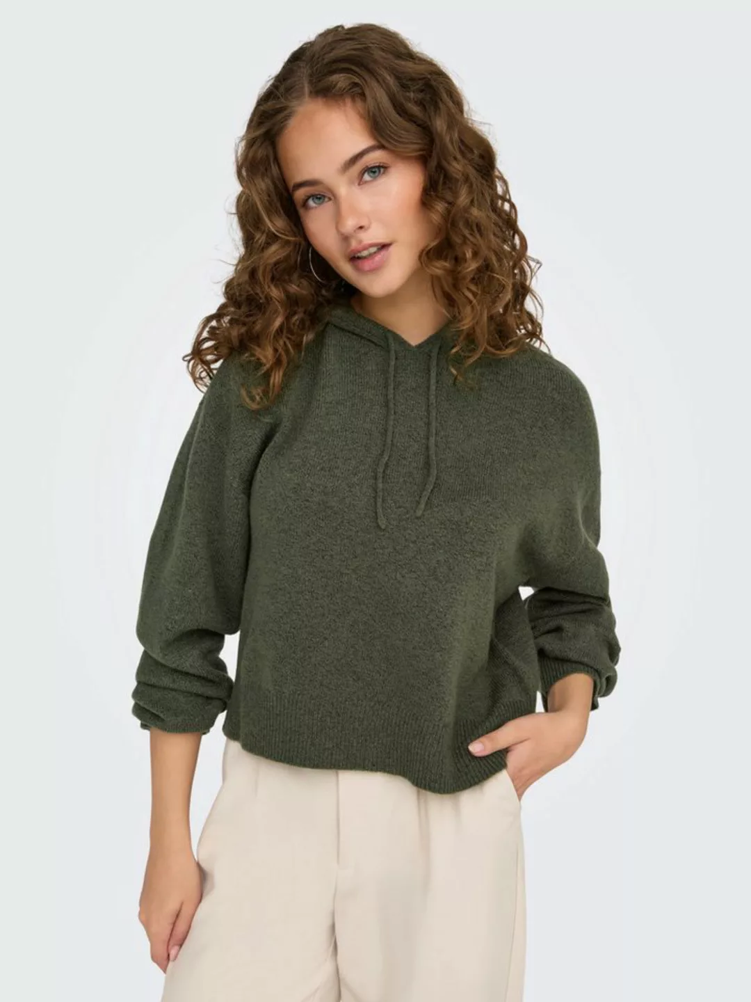 JDY Strickpullover - oversize cropped Hoodie - Basic Strickhoodie Damen günstig online kaufen