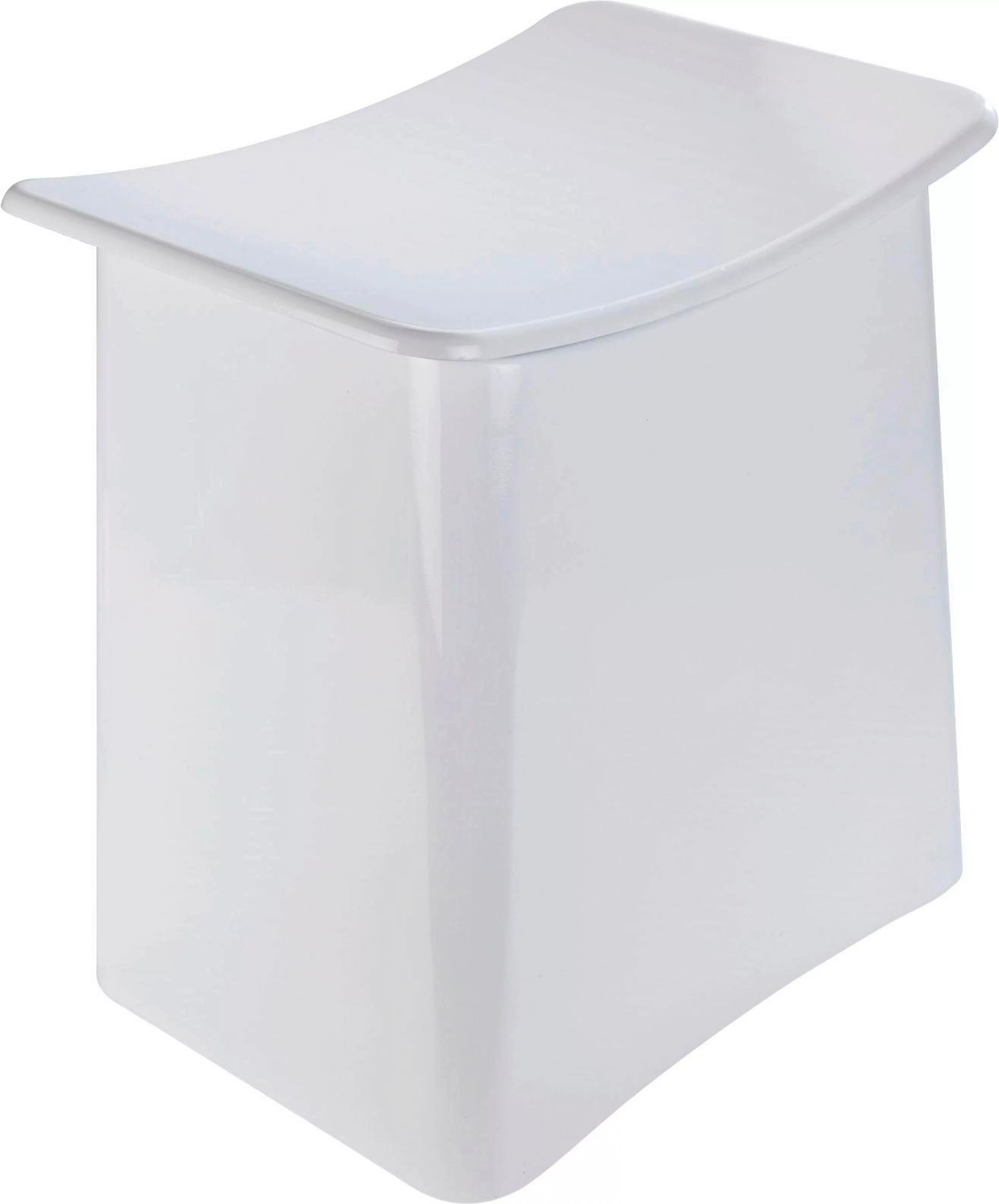 WENKO 2in1 Hocker Wing Weiß, Badhocker mit herausnehmbarem Wäschesack weiß günstig online kaufen