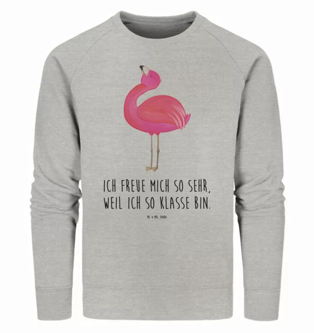 Mr. & Mrs. Panda Longpullover Größe M Flamingo Stolz - Heather Grey - Gesch günstig online kaufen