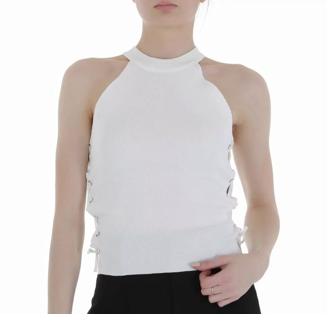 Ital-Design Tanktop Damen Freizeit Cold Shoulder Stretch Top in Weiß günstig online kaufen