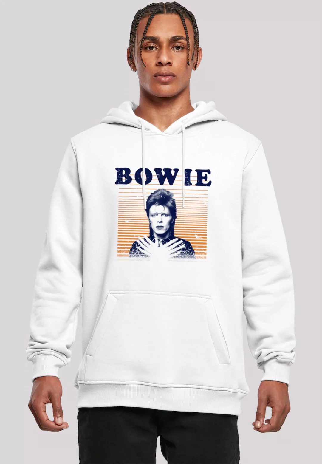 F4NT4STIC Kapuzenpullover "David Bowie Orange Stripes", Print günstig online kaufen