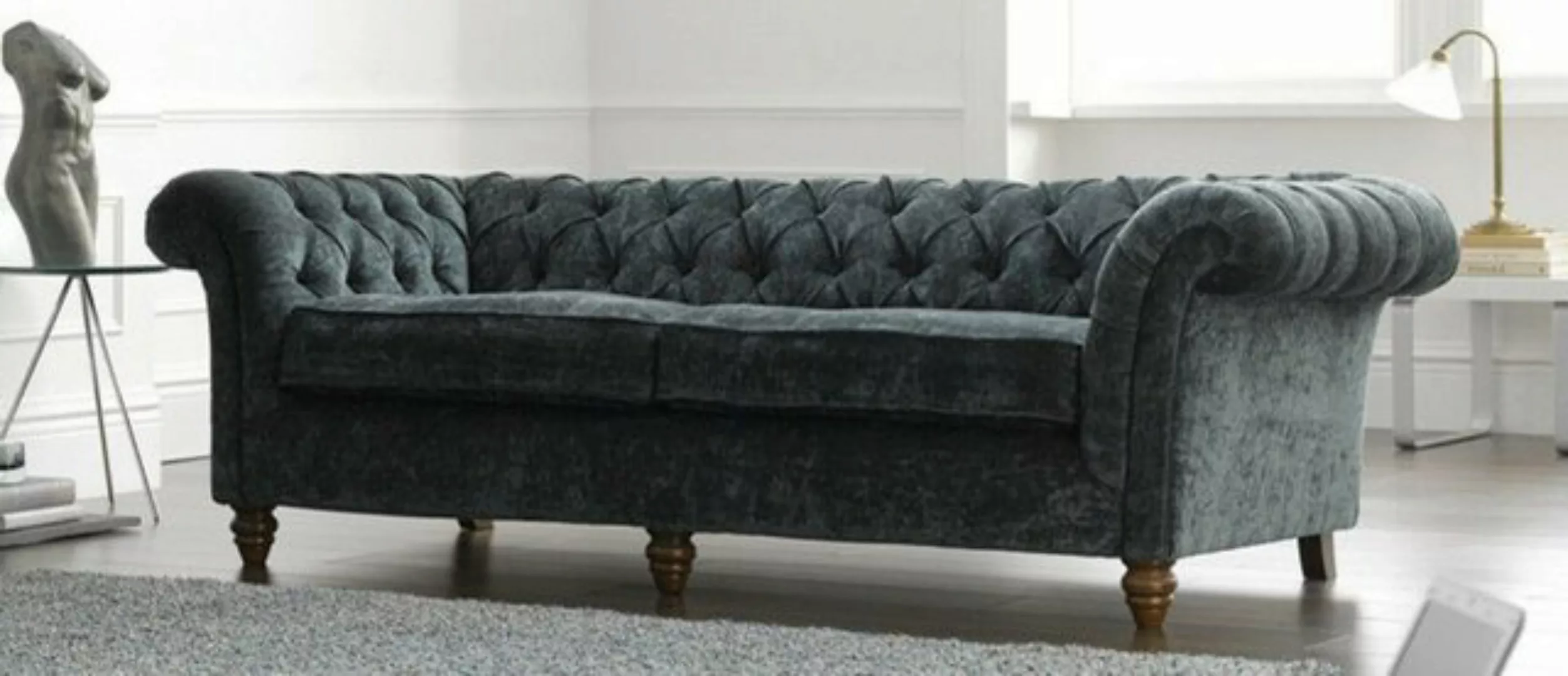 JVmoebel 3-Sitzer Chesterfield Design Polster Couch Sofa Garnitur Textil So günstig online kaufen