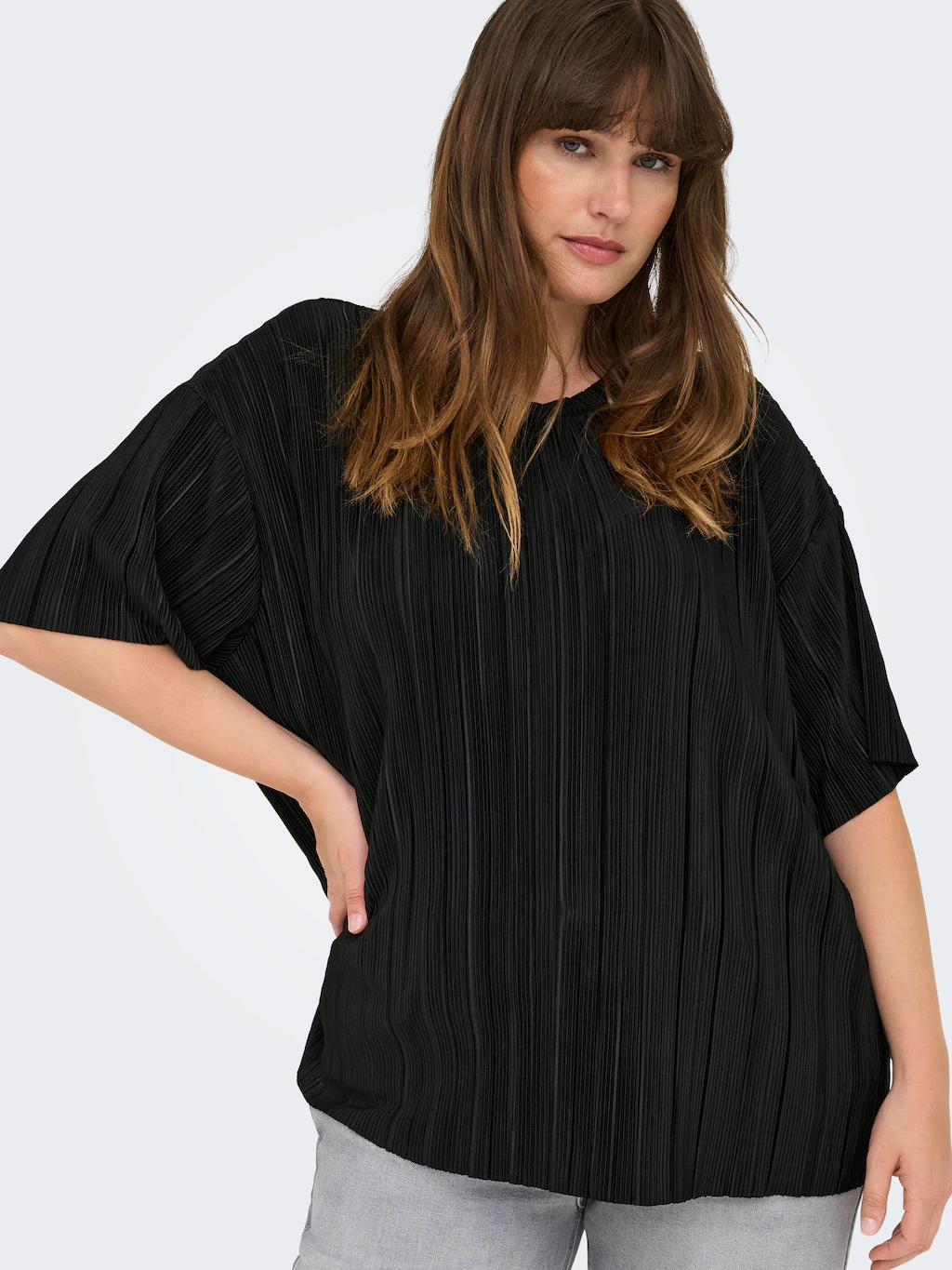 ONLY CARMAKOMA Plisseeshirt "CARRAVENNA S/S PLISSE TOP JRS NOOS" günstig online kaufen