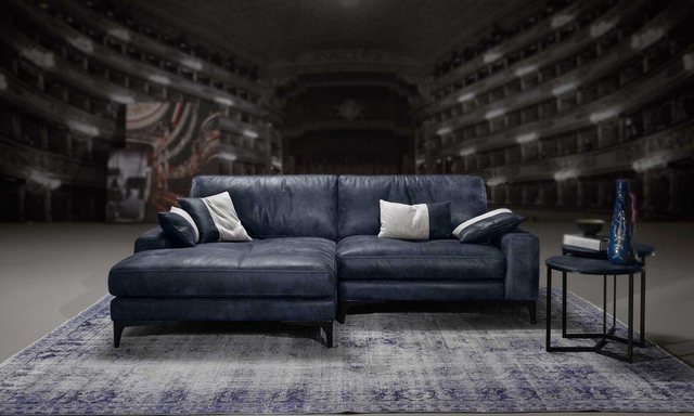 Xlmoebel Ecksofa Neues blaues Luxus-Sofa aus Leder in modernem L-förmigen S günstig online kaufen