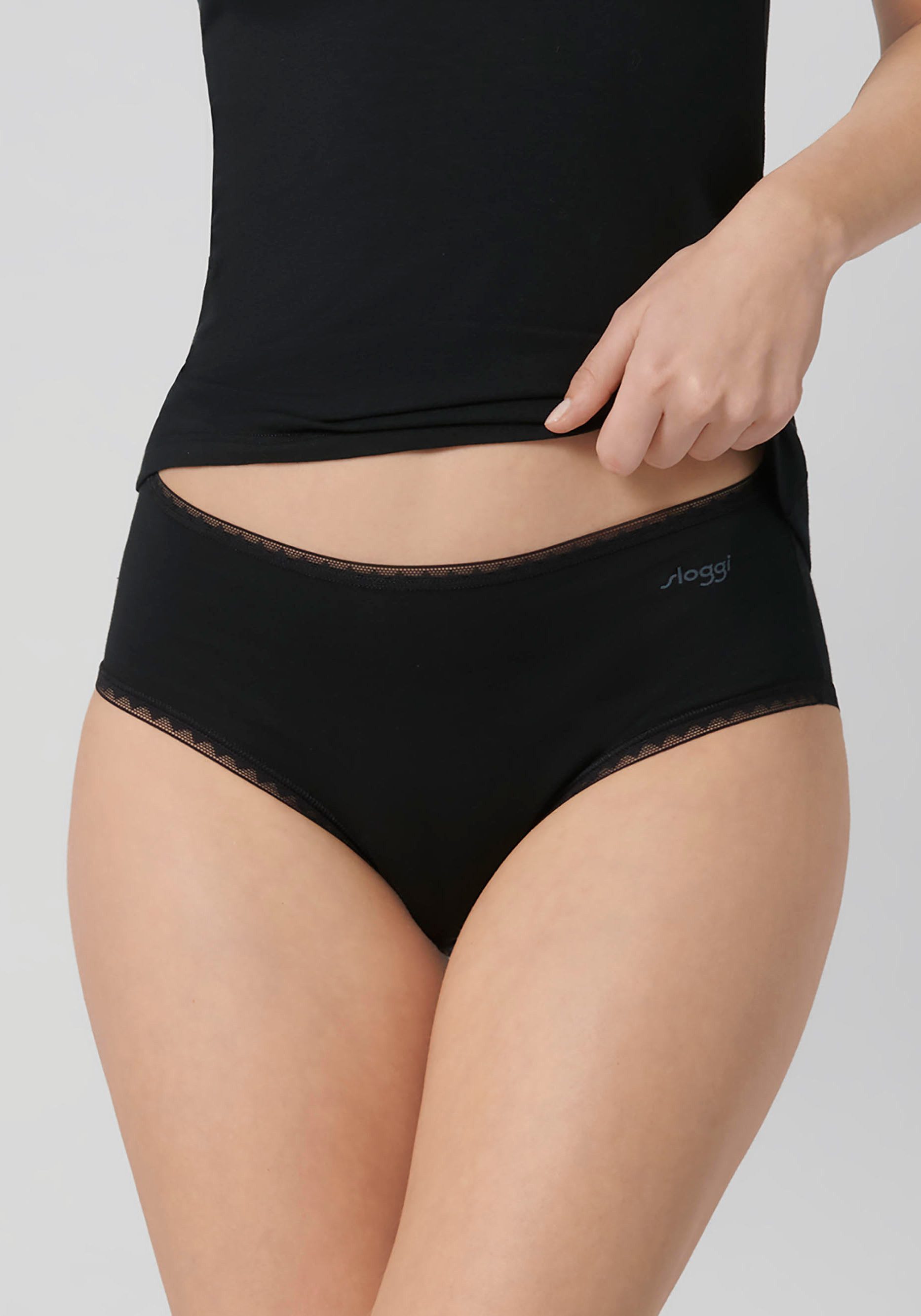 sloggi Midislip "GO", (2er Pack), zarte Spitzendetails, weich günstig online kaufen