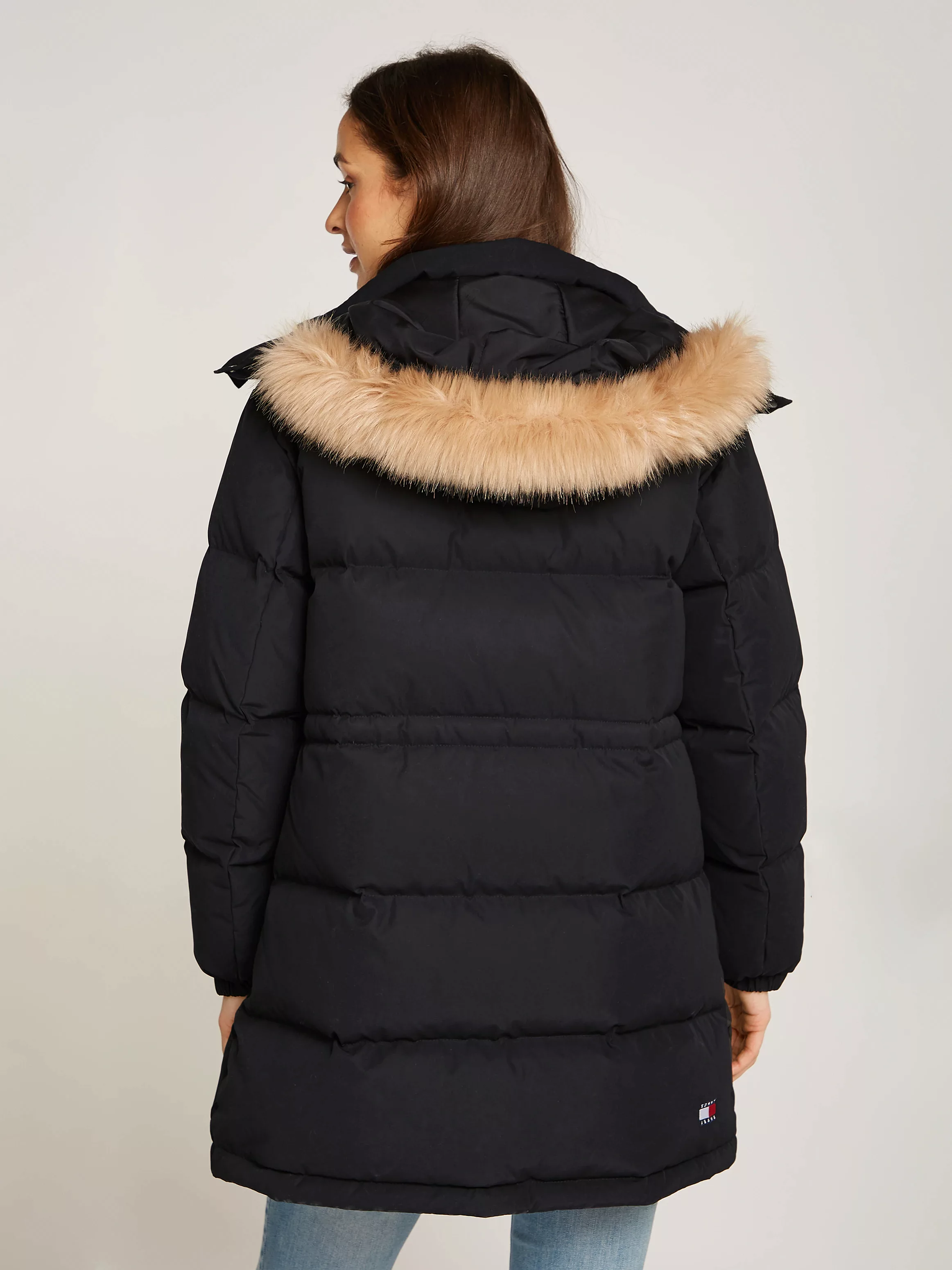 Tommy Jeans Steppjacke "TJW MIDI ALASKA FAUX FUR", mit Kapuze, mit Fellimit günstig online kaufen