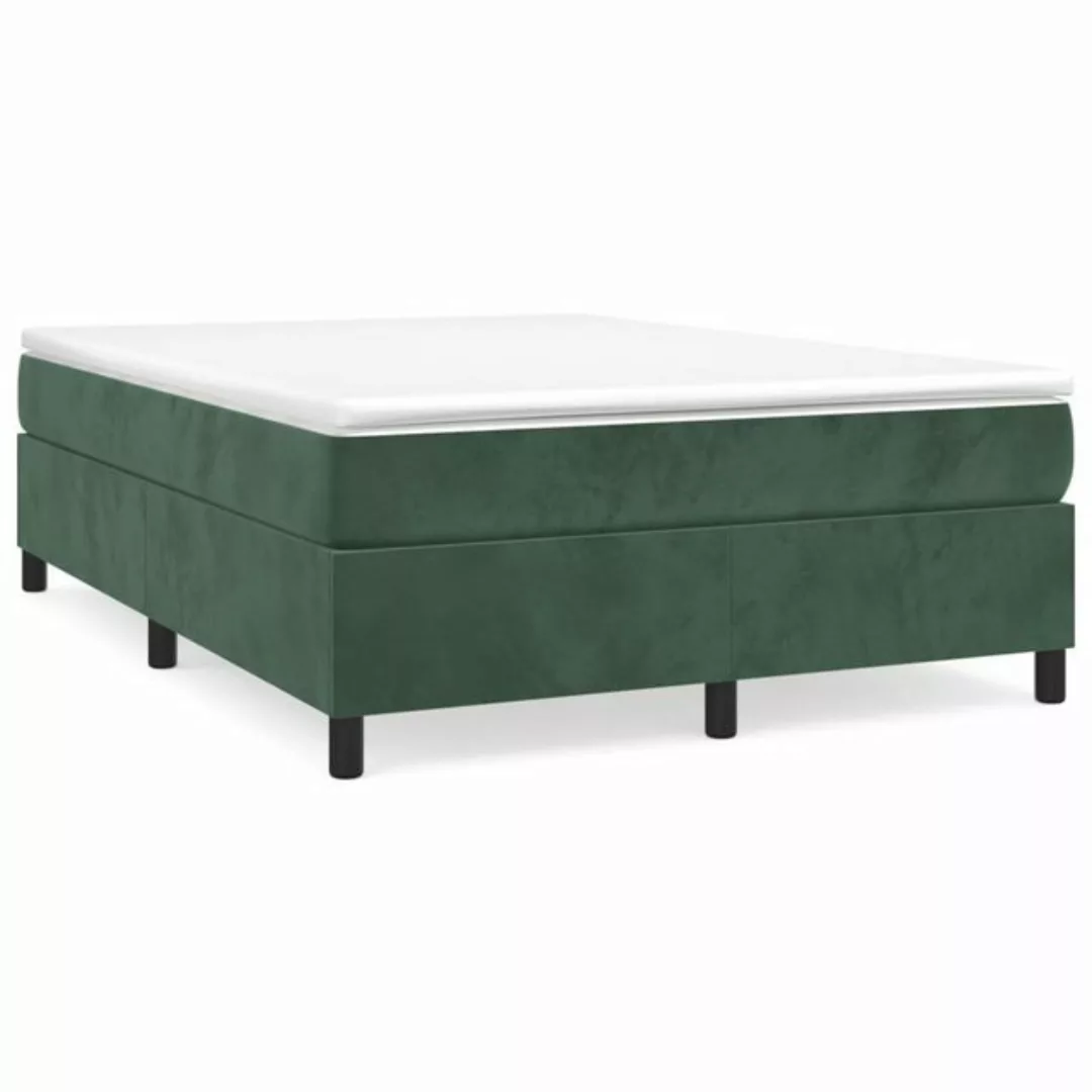 furnicato Bett Boxspringbett mit Matratze Dunkelgrün 140x200 cm Samt (1-tlg günstig online kaufen