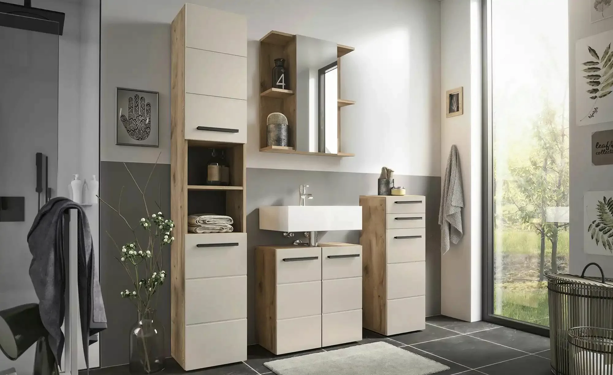 uno Highboard  Glammsee ¦ mehrfarbig ¦ Maße (cm): B: 34 H: 104 T: 31.0 Schr günstig online kaufen