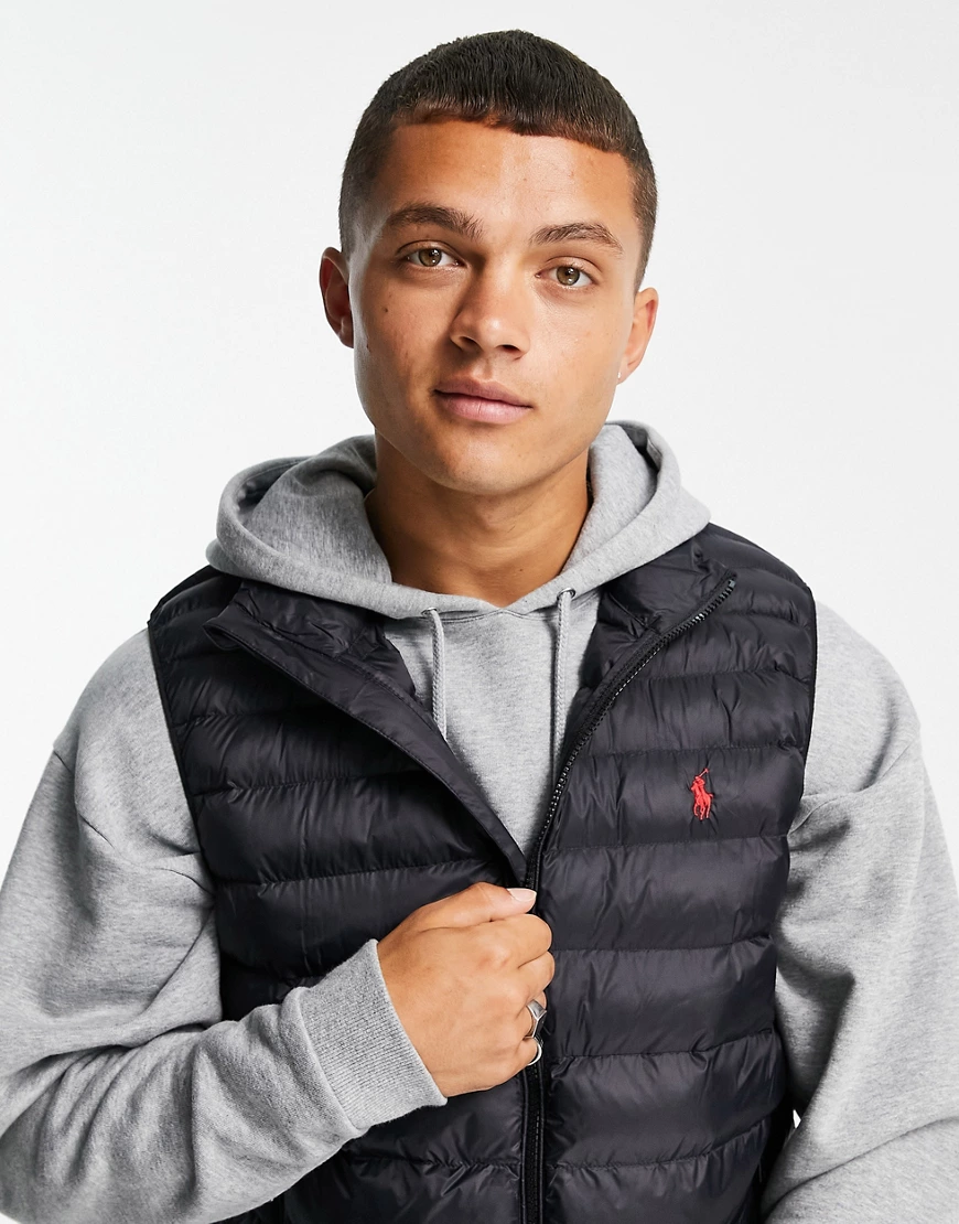 Polo Ralph Lauren – Terra Vest – Steppweste aus recyceltem Nylon in Schwarz günstig online kaufen