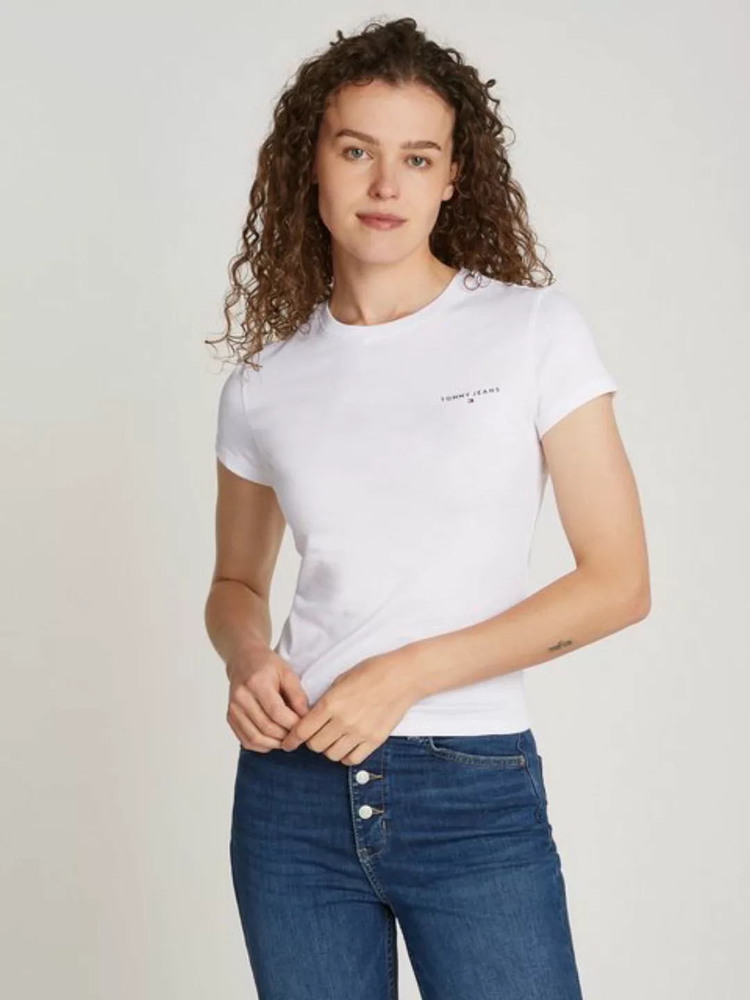 Tommy Jeans T-Shirt TJW SLIM LINEAR TEE mit Logoschriftzug günstig online kaufen