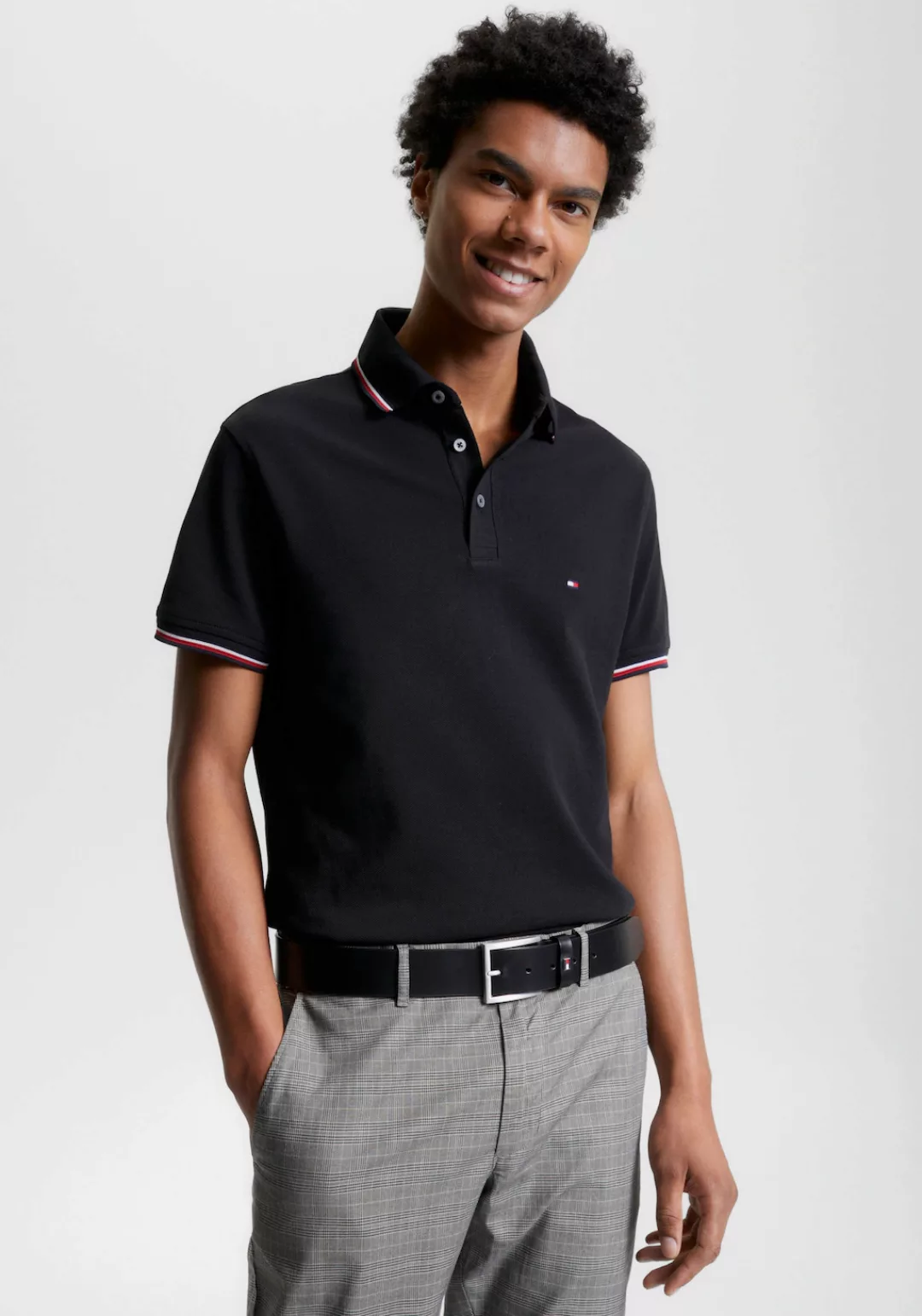 Tommy Hilfiger Poloshirt 1985 RWB TIPPED SLIM POLO mit TH-Farben an Ärmel u günstig online kaufen