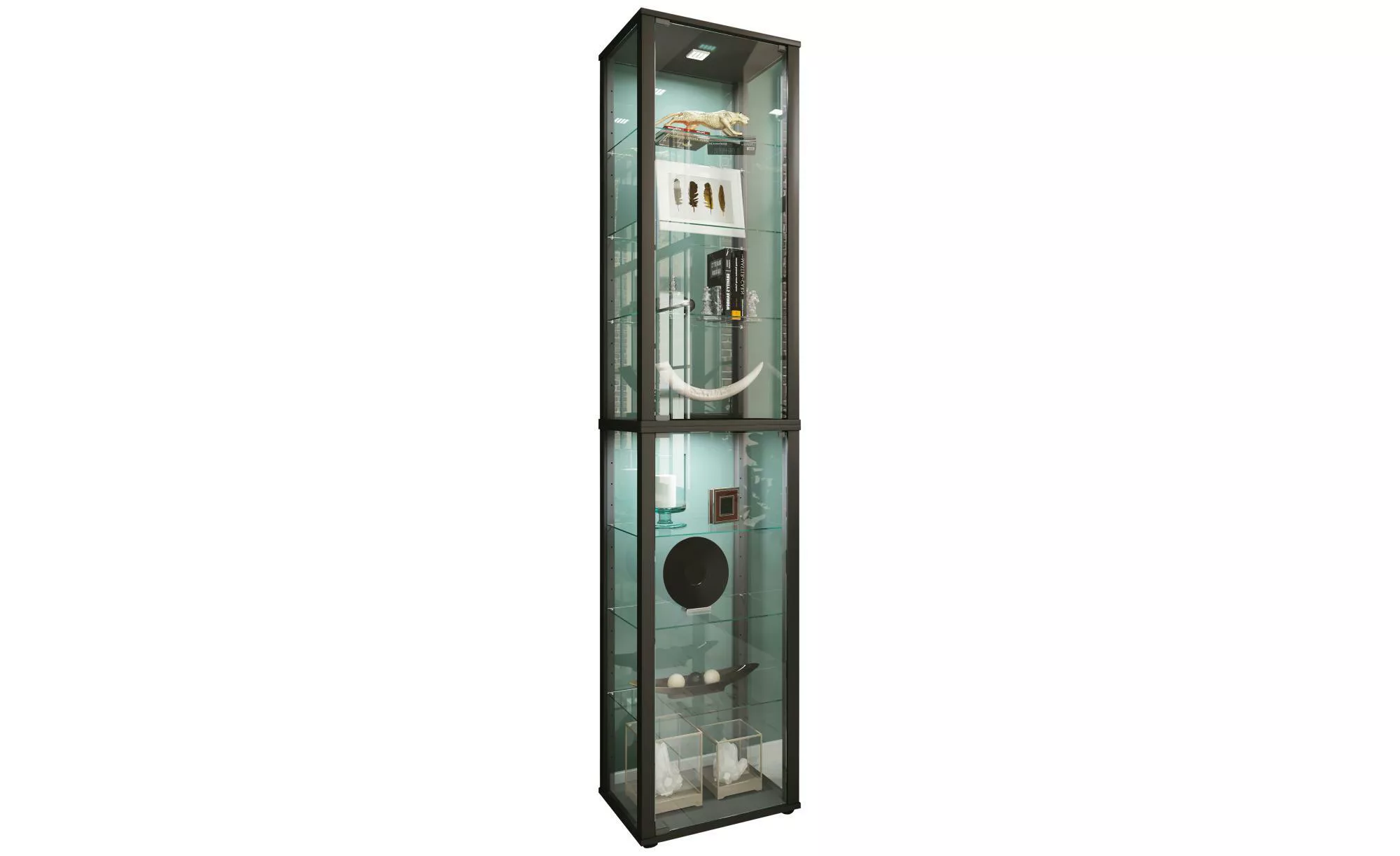 VCM Holz Glas Vitrine Sammelvitrine Glasvitrine Schaukasten Standvitrine Ka günstig online kaufen