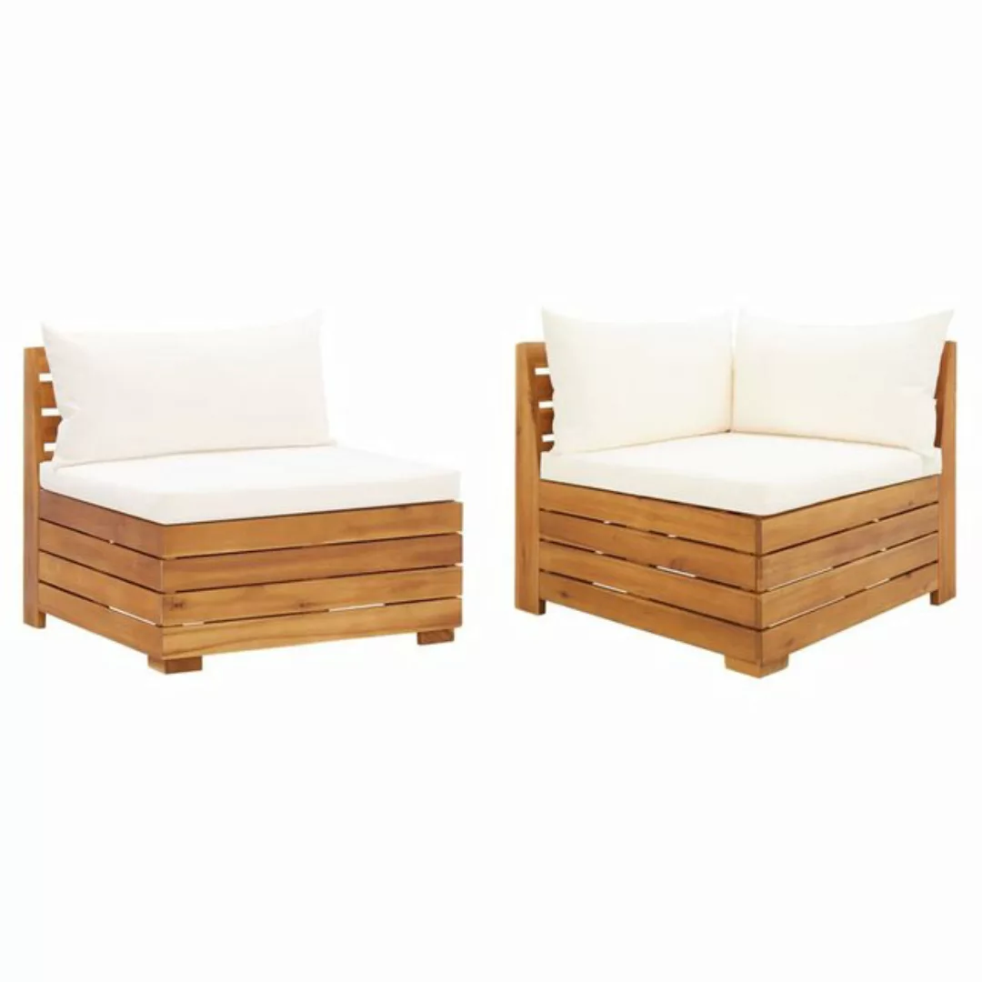 2-tlg. Garten-lounge-set Mit Kissen Massivholz Akazie günstig online kaufen