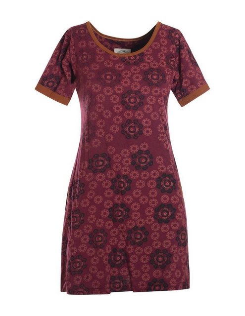 Vishes Jerseykleid Kurzarm Kleid Blumen Tunika Jerseykleid Baumwolle Tunika günstig online kaufen