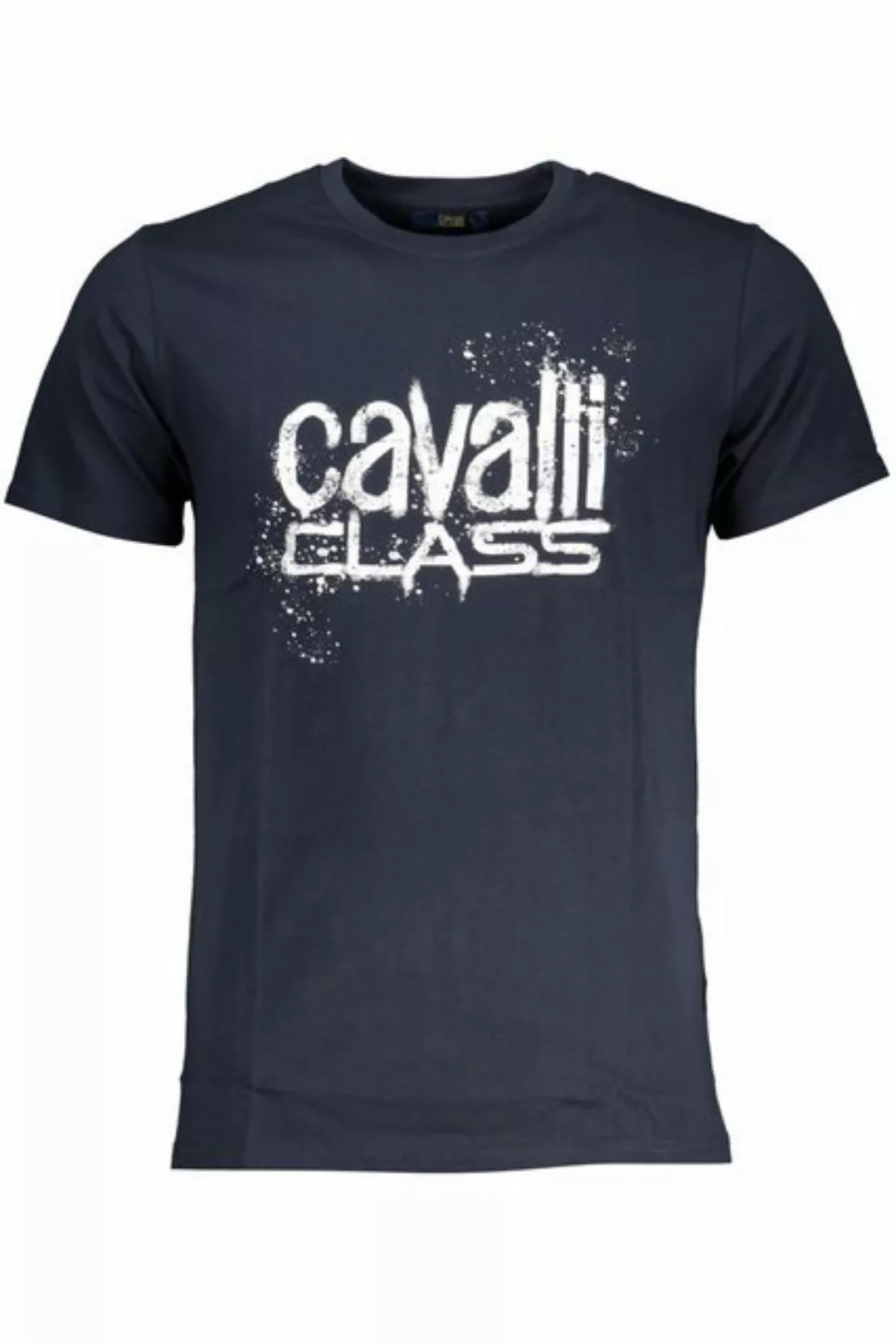 Cavalli Class T-Shirt Herren T-Shirt Blau mit Logo-Print, Rundhals & günstig online kaufen