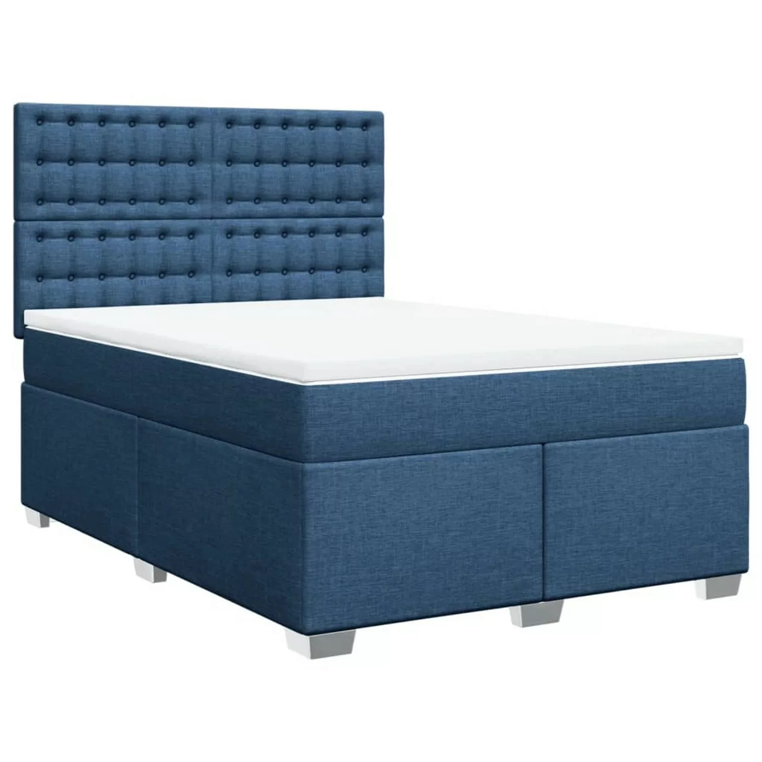 vidaXL Boxspringbett mit Matratze Blau 140x200 cm Stoff2100023 günstig online kaufen