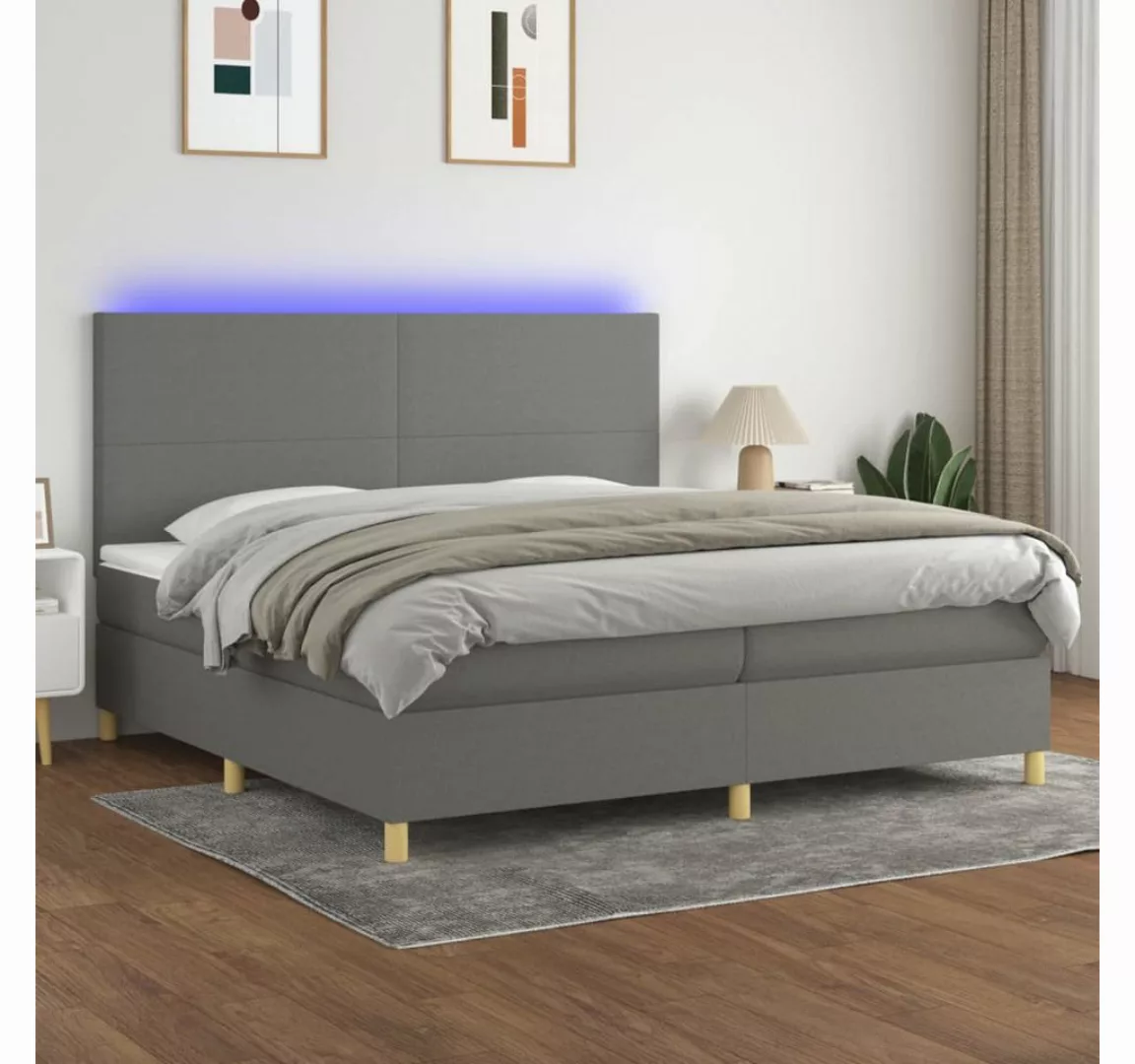 vidaXL Boxspringbett Bett Boxspringbett mit Matratze & Topper & LED (200 x günstig online kaufen