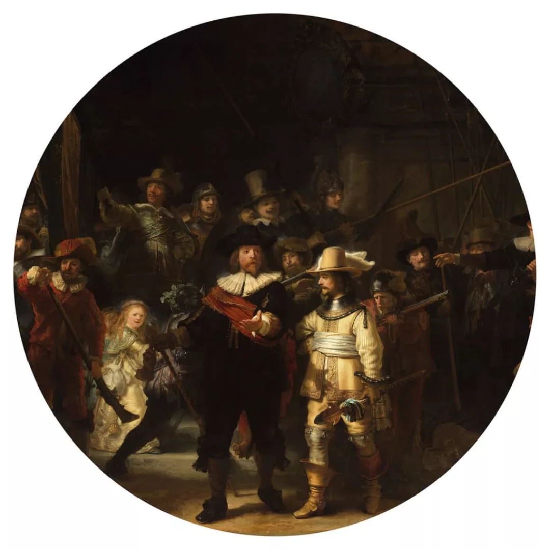 Wallart Fototapete The Night Watch Rund 142,5 Cm günstig online kaufen