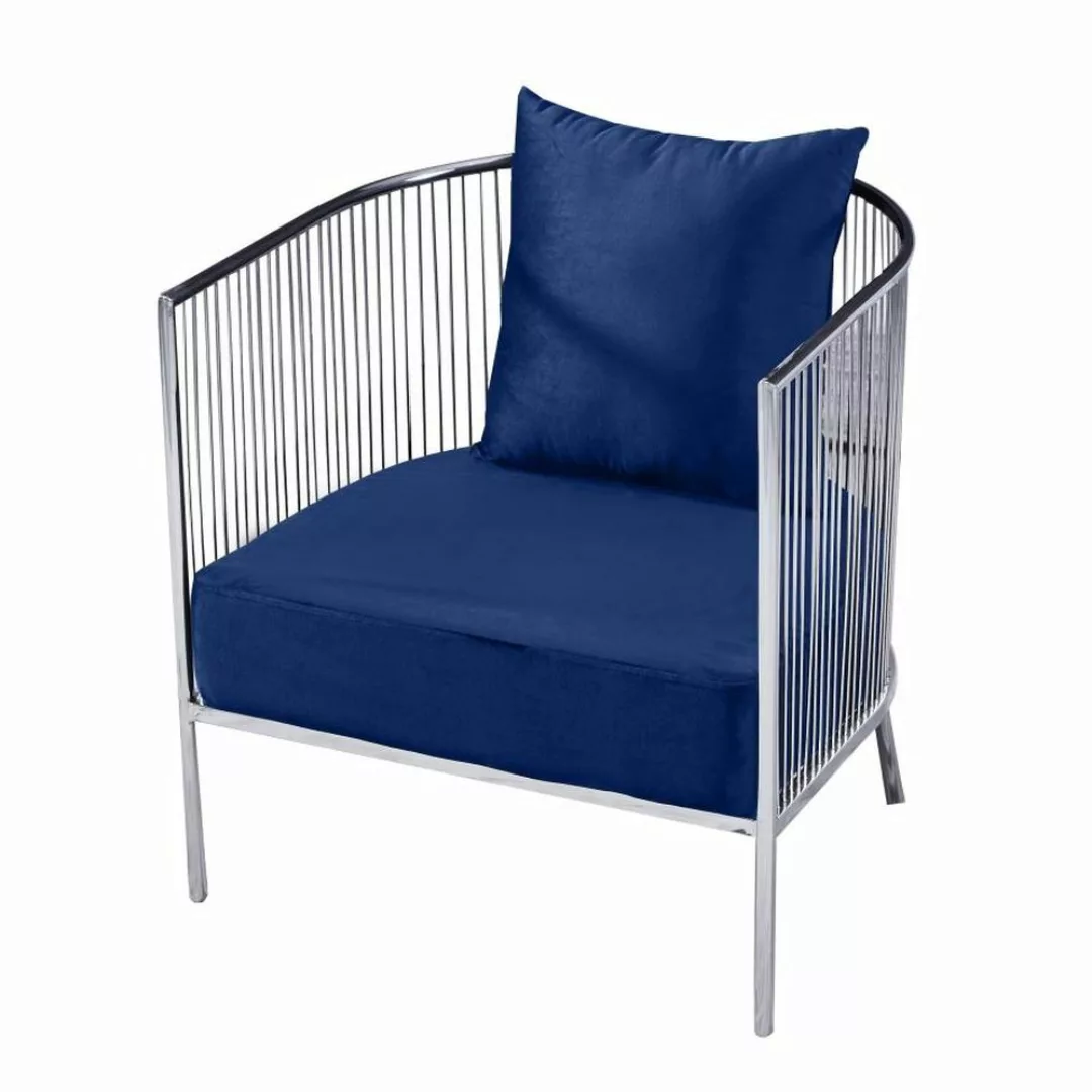 Sessel Dkd Home Decor Polyester Stahl Marineblau (66 X 69 X 70 Cm) günstig online kaufen