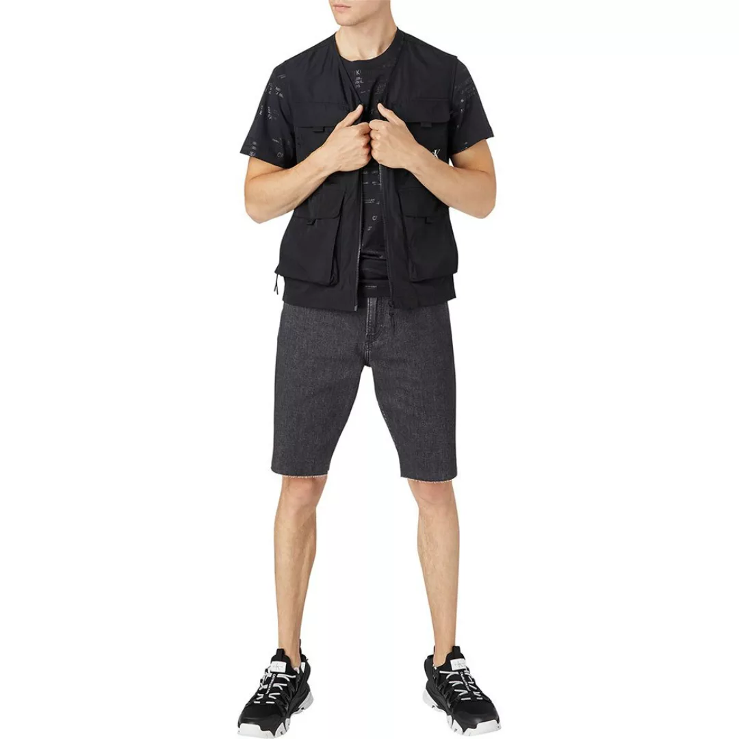 Calvin Klein Jeans Logo Allover Print Kurzärmeliges T-shirt S Ck Black günstig online kaufen