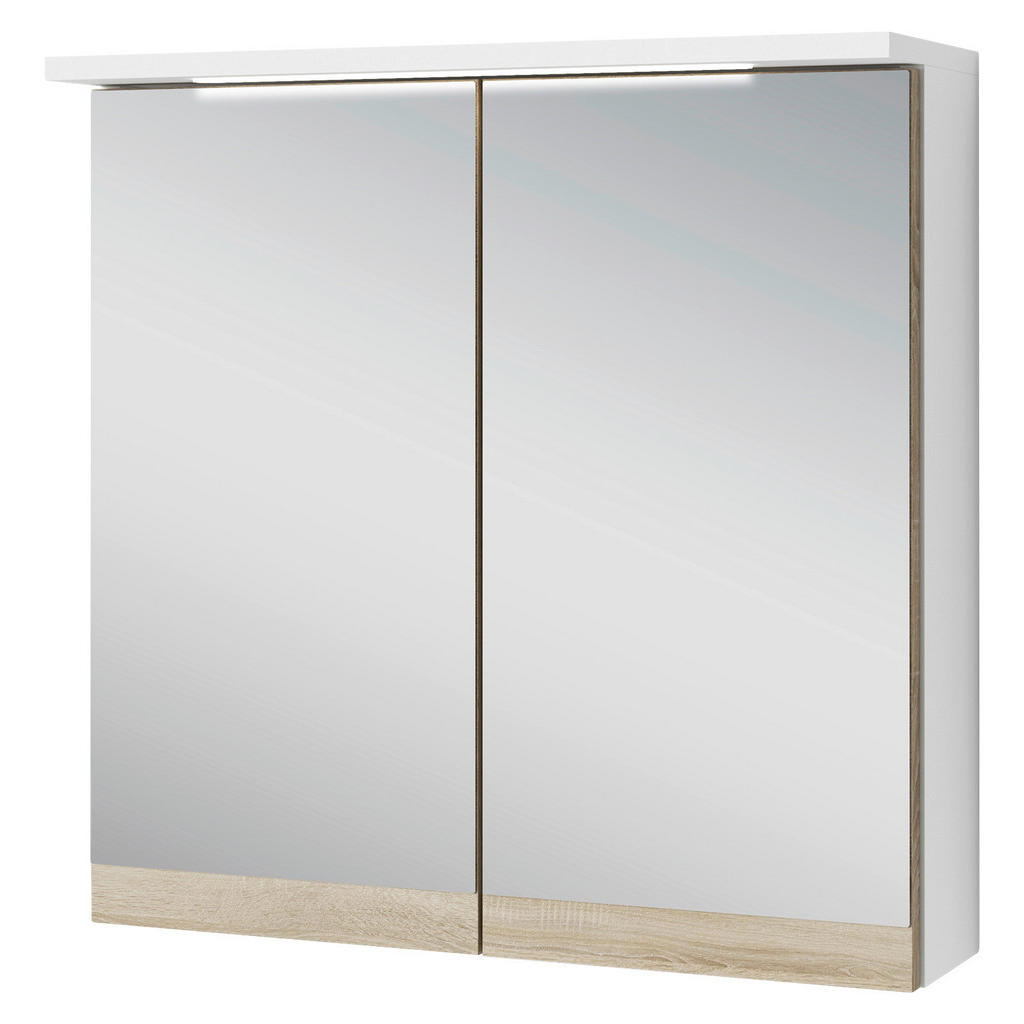 Spiegelschrank MARINO weiß matt Eiche Sonoma Nachbildung B/H/T: ca. 60x60x2 günstig online kaufen