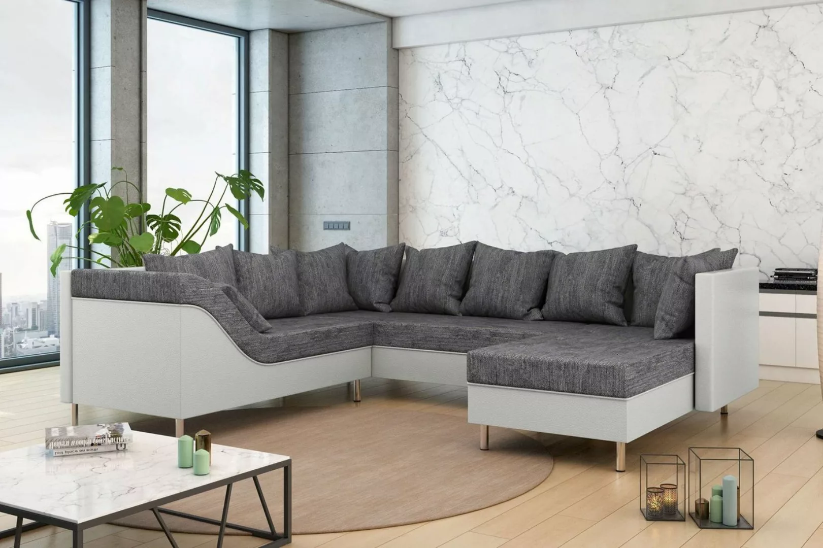 Stylefy Wohnlandschaft Lotos, Sofa, U-Form, Ottomane links oder rechts best günstig online kaufen